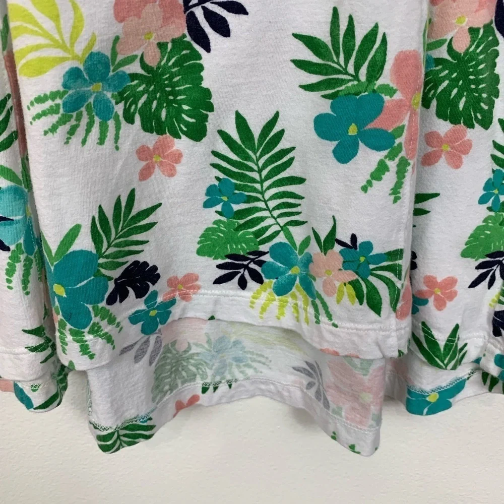 Girls Gymboree Green Floral Print Swing Top